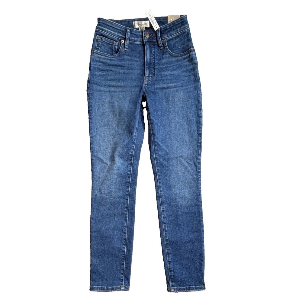 NWT Madewell Curvy High Rise Skinny Jeans Magic Pockets Petite 25 Dark Wash